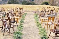 08 fresh foliage as a wedding aisle liner and mountains as a backdrop – who needs more