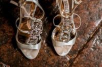 10 glam metallic strappy shoes with large embellishments for a sparkly touch to your look
