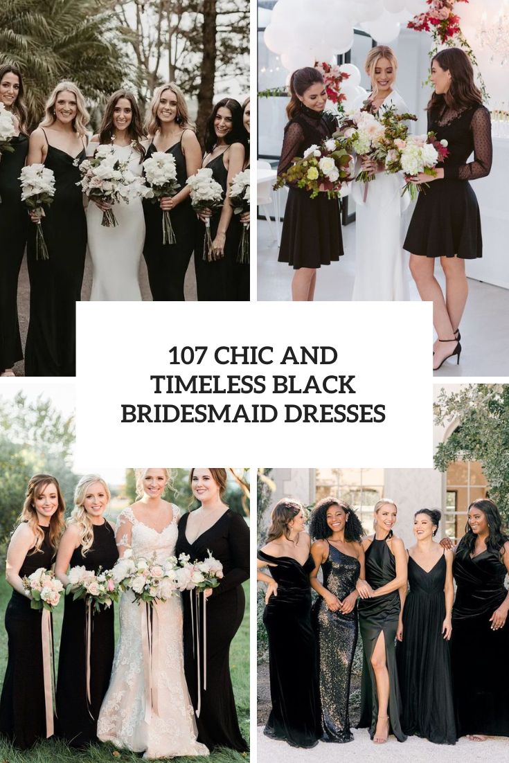 chic and timeless black bridesmaid dresses
