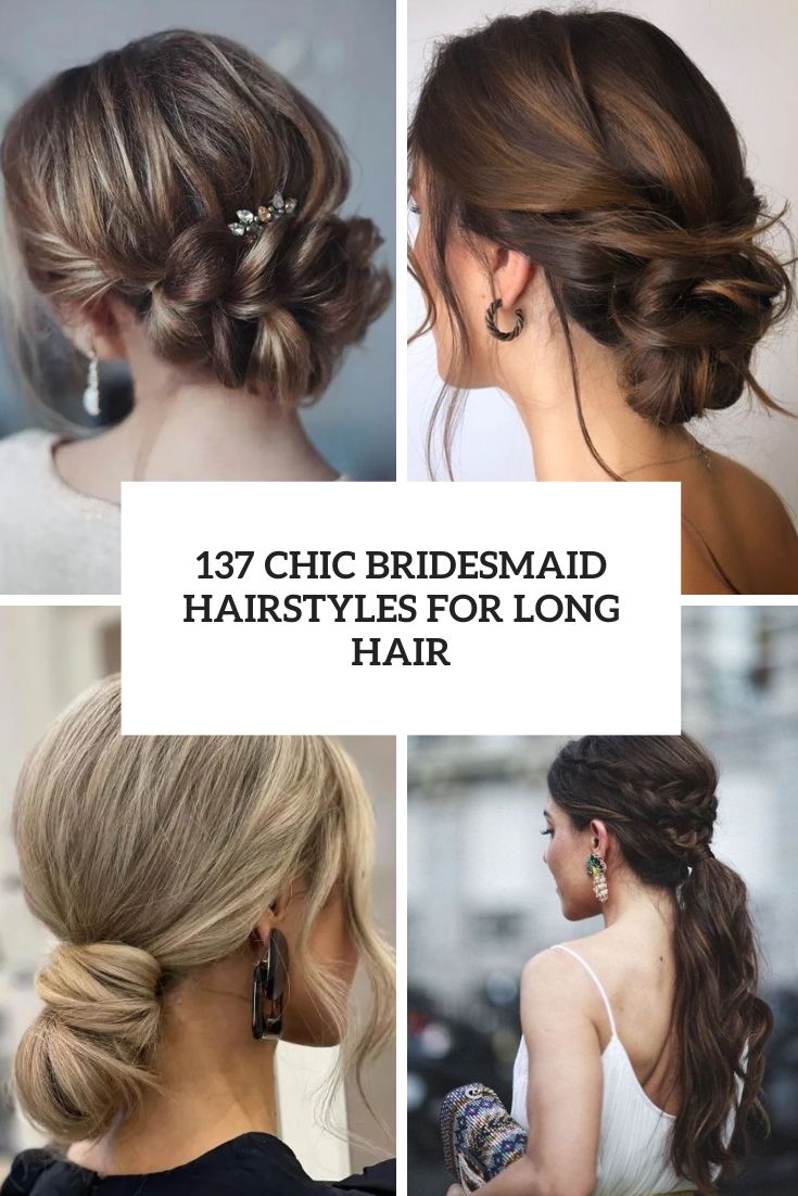 chic bridesmaid hairstyles for long hair cover