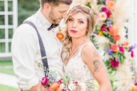 01 This colorful wildflower wedding shoot was filled with bold shades and various blooms