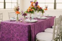 wedding tablescape with geoemtric decor