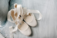simple yet cute ballet flats for a bride