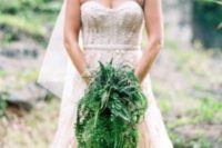 05 a cascading fern wedding bouquet is a spectacular idea that will fit many wedding styles