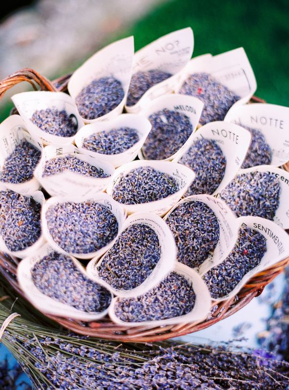 use lavender for your wedding exit instead of confetti, it will bring romance and a cool scent