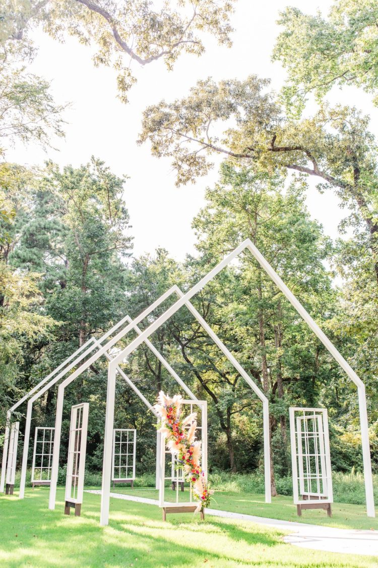 The ceremony space was an open air chapel, a unique idea for an outdoor ceremony