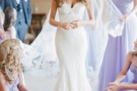 07 a strapless lace mermaid wedding dress for a romantic bridal look