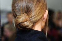 08 a very sleek twisted low bun with no hairpieces for a chic ultra-minimalist bridal look