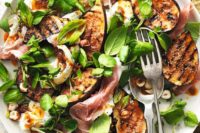 12 a fig, cheese, nuts, herbs and bacon salad is a hearty starter for a winter wedding