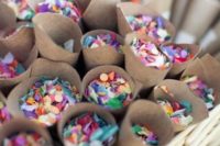 12 colorful confetti is a popular idea for many weddings, they bring fun and a party fele at once