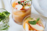 14 white peach margaritas are great for summer and you may add toppers with leaves and blooms