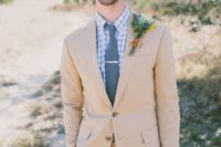 17 a tan suit with a perfect fit is what will make your look awesome
