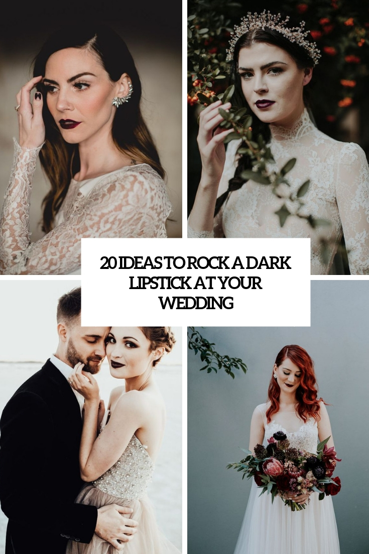ideas to rock a dark lipstick at your wedding cover