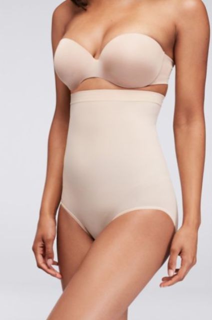 higher spandex panties and a matching bra will be perfect shapewear for some types of dresses, and nude color makes them invisible