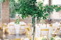 tall greenery centerpiece for wedding table decor