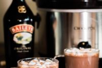 26 Bailey’s Irish Cream chocolate cocktail with marshmallows is a tasty dessert drink
