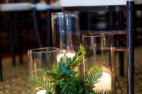 26 wedding aisle decor with moss, ferns, foliage and candles – you won’t need more for a cute and natural look