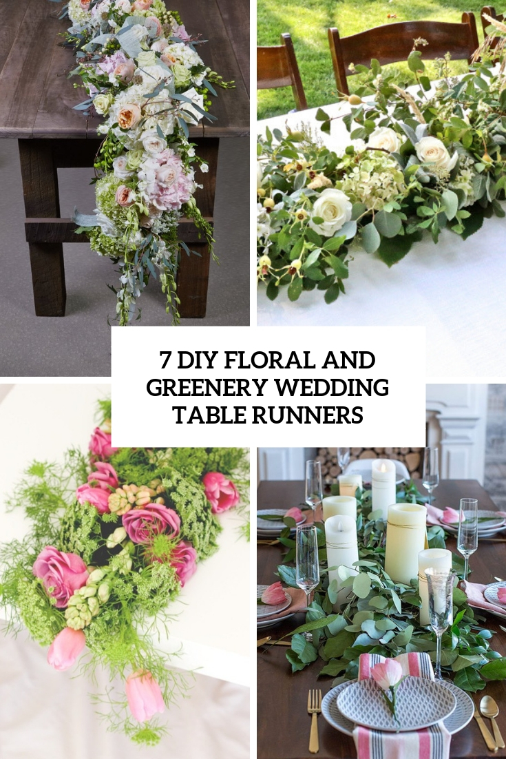 diy floral and greenery wedding table runners cover