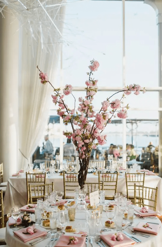 a gorgeous spring wedding table setting