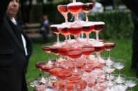 many types of sparkling wine will work with a champagne tower, not only champagne itself