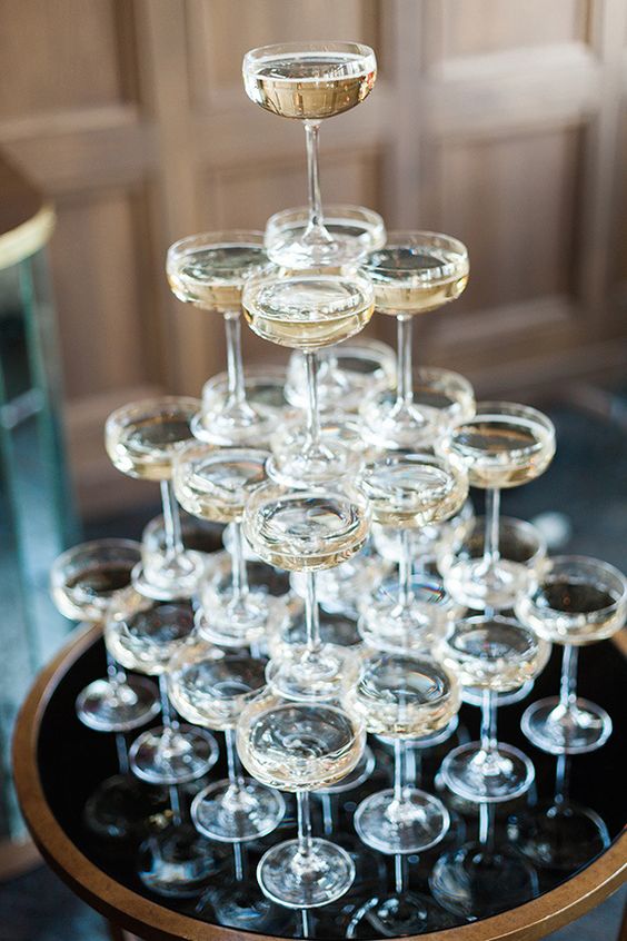 serve a champagne tower at a your cocktail hours as well, add some appetizers and voila