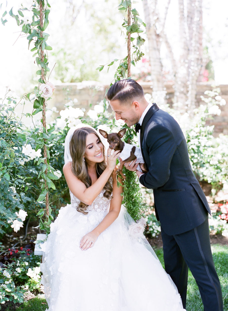 This beautiful couple wanted a refined garden wedding and wanted to include their dog into it
