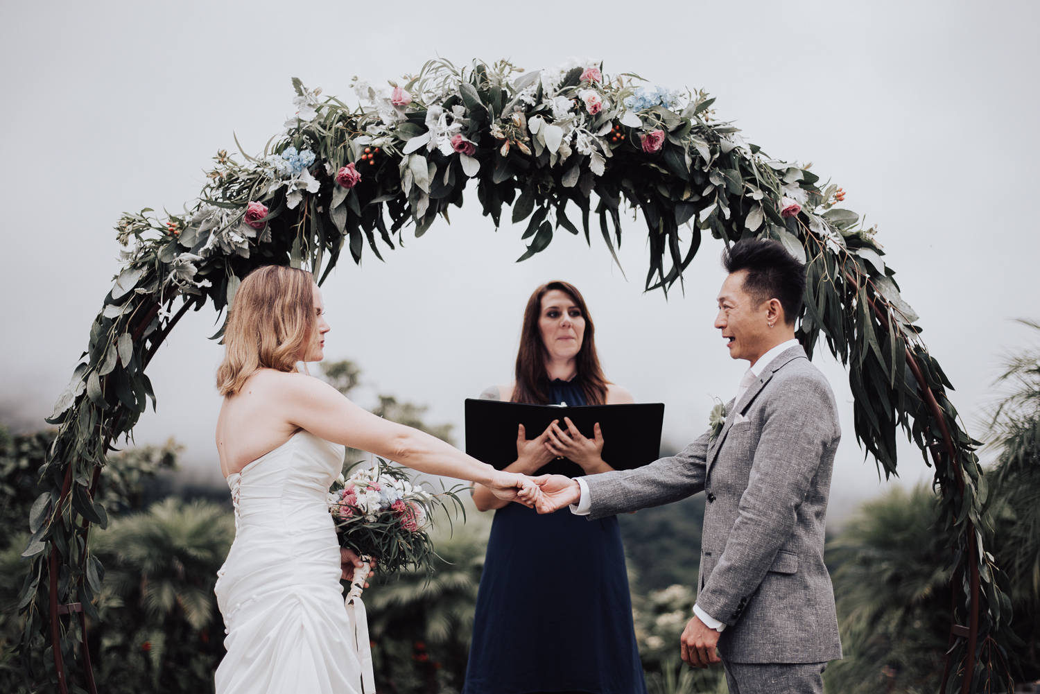 This beautiful destination wedding with just 12 guests took place in Ecuador