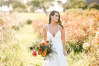 01 This fall wedding shoot had sweet rustic touches, fresh natural decor and was inspired by classic Pottery Barn style