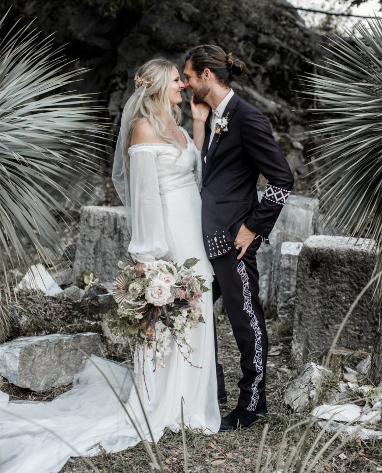This gorgeous boho chic wedding tied two co owners of Daughters of Simone, a wedding dress brand