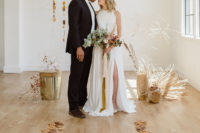 01 This gorgeous minimalist loft wedding shoot was inspired by California in the fall and touches of citrus
