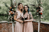 03 The bridesmaids were rocking midi blush dresses and brown shoes plus pastel hair – blue and pink