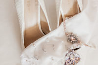 04 The bridal shoes were white textural ones, there was some pink jewelry that was heirloom