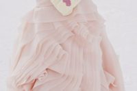 05 accent your gorgeous blush wedding gown with neutral mittens and a pink heart on them for a cute girlish look
