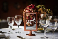 copper wedding table decor