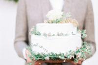 white yet textural wedding cake