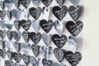 09 have each of your guests write a hidden message behind a heart, and feel the love as you flip each one over