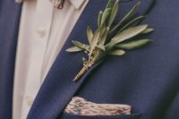 14 a simple eucalyptus boutonniere with a twine wrap is ideal for an Italian or Tuscany wedding