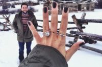 17 you and him, you are taking a pic with your ring, what can be more romantic