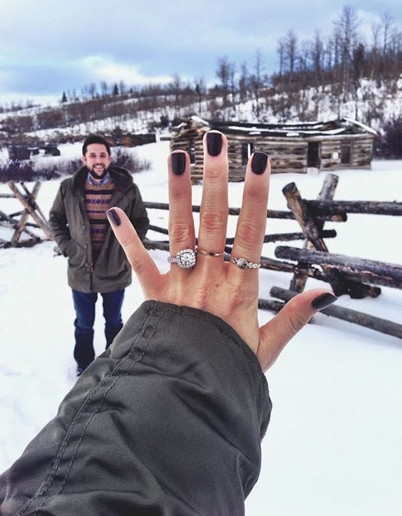 you and him, you are taking a pic with your ring, what can be more romantic