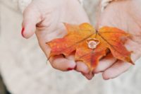 28 show off your engagement ring on a fall leaf if you got engaged in this beautiful season