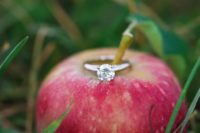 30 use an apple or a pear to display your engagement ring in the fall, it’s very fall-like and cute