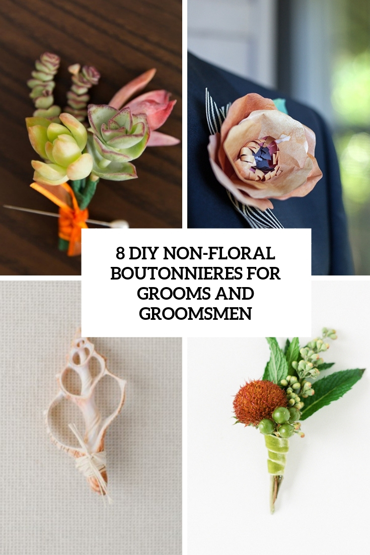 diy non floral boutonnieres for grooms and groomsmen cover