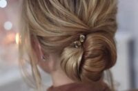 a lovely chignon wedding hairstyle