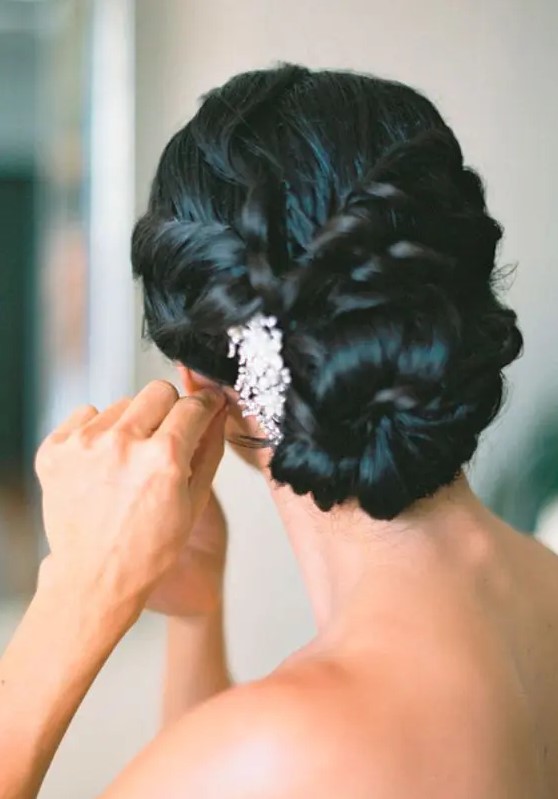 Side Low Bun Updo. Easy Bridal Hairstyle For Long Hair And Medium Hair -  YouTube