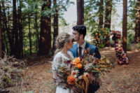 01 This beautiful rich-colored wedding shoot is inspired by fall, industrial and woodland wedding styles