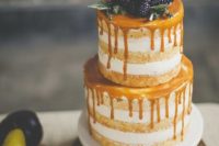 dripping naked cake for a fall wedding
