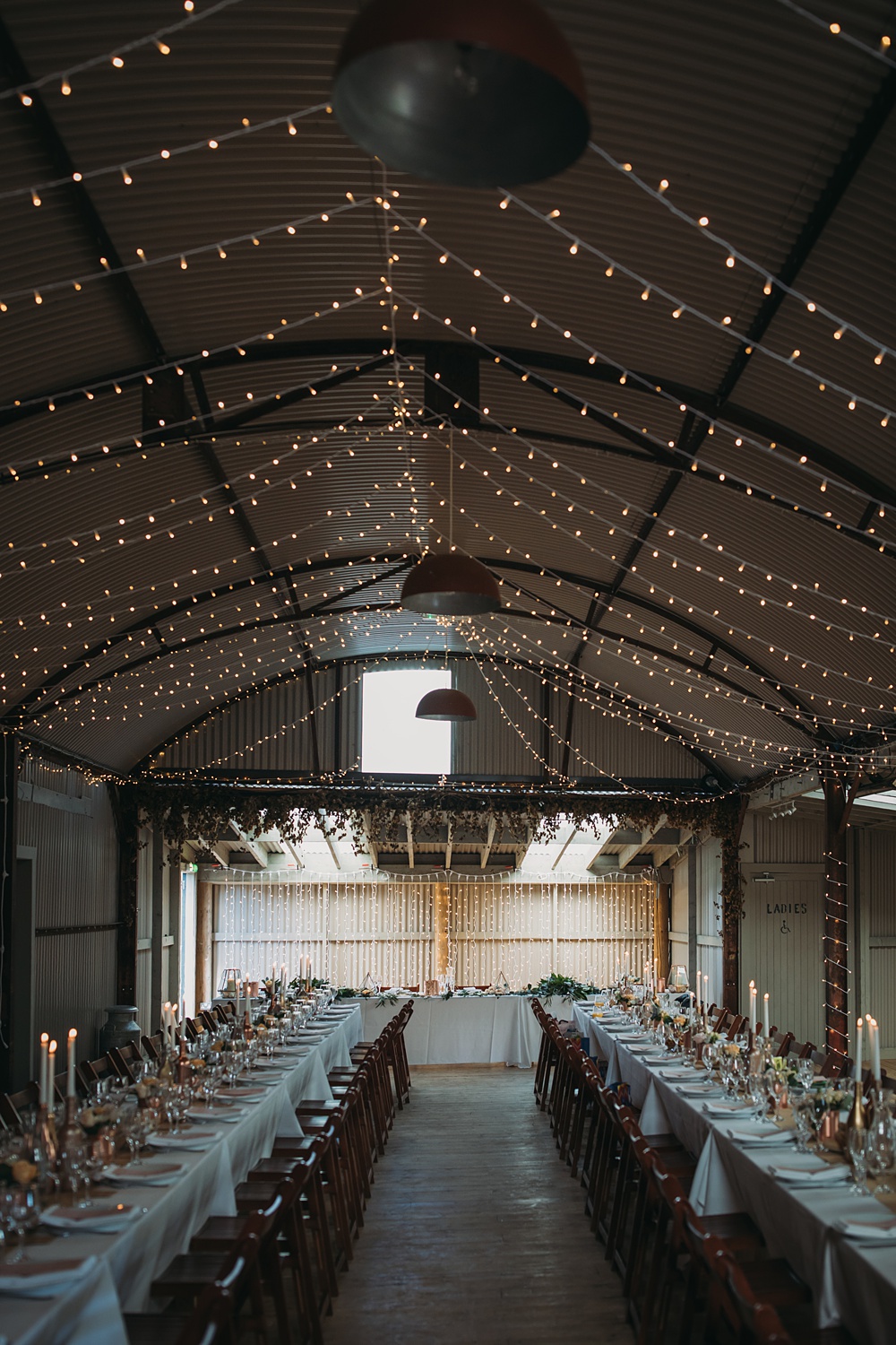 The whole venue was illuminated with lights hanging as a canopy above
