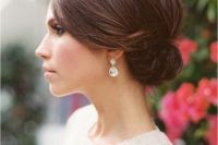 07 a low sleek sided bun is pure elegance and is suitable for a minimalist Nordic wedding