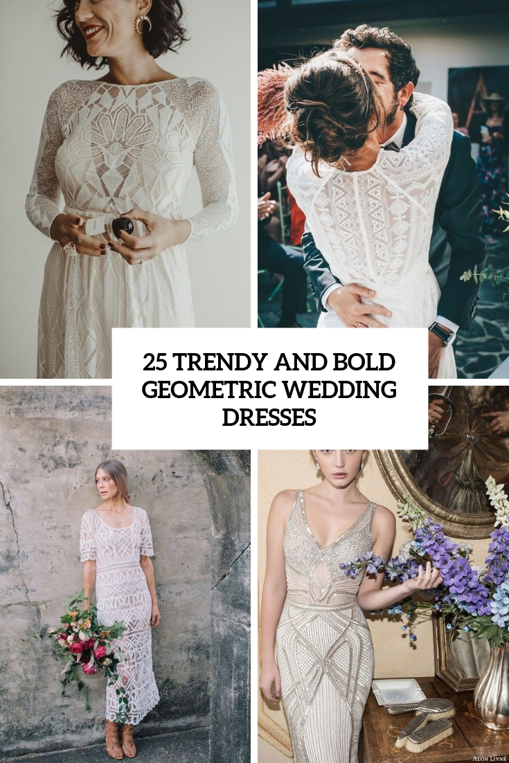 trendy and bold geometric wedding dresses cover