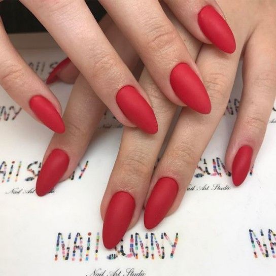 long matte red nails are timeless classics with a trendy touch for any winter wedding